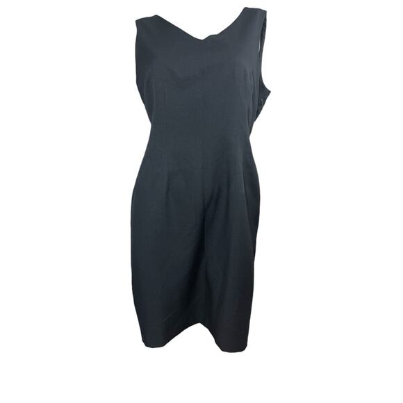 Jones Studio Separates Deep Blue Classic Sleeveless Dress 12 Sheath V-neck NWT - Picture 6 of 11